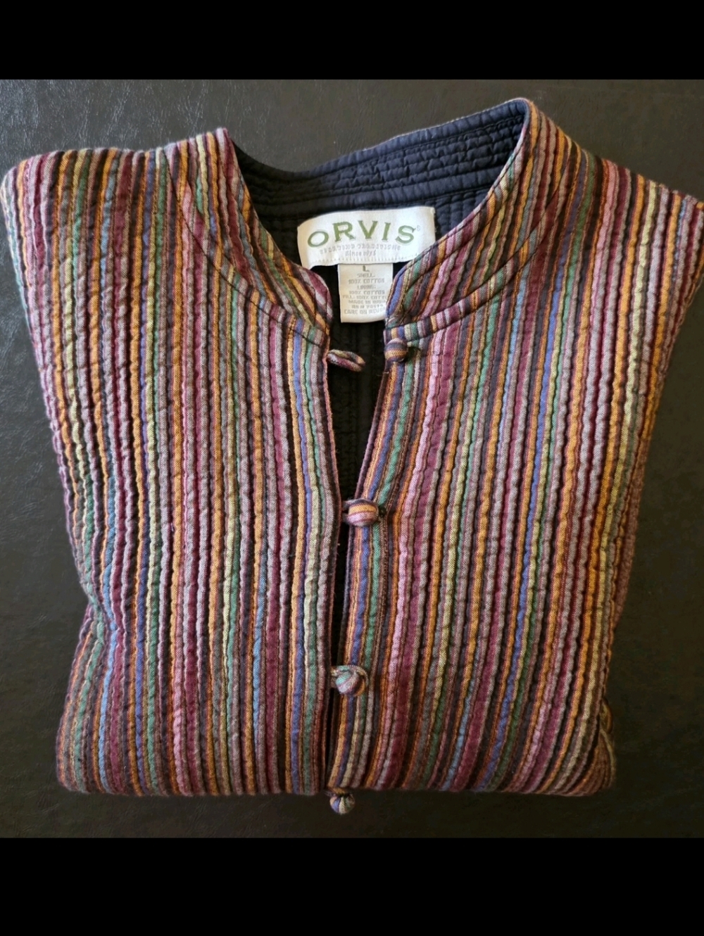 Orvis Multicolor Striped Quilted Vest